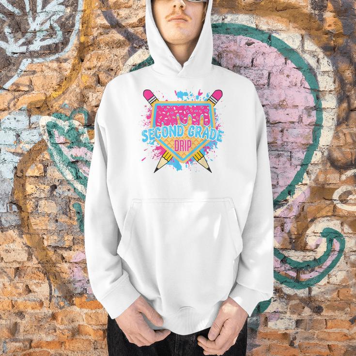 Second Grade Drip Ice Cream Home Plate Baseball Teachers Kid Men Hoodie, gift for family, gift for coworker Second Grade Drip Ice Cream Home Plate Baseball Teachers Kid Men Hoodie, gift for family, gift for coworker