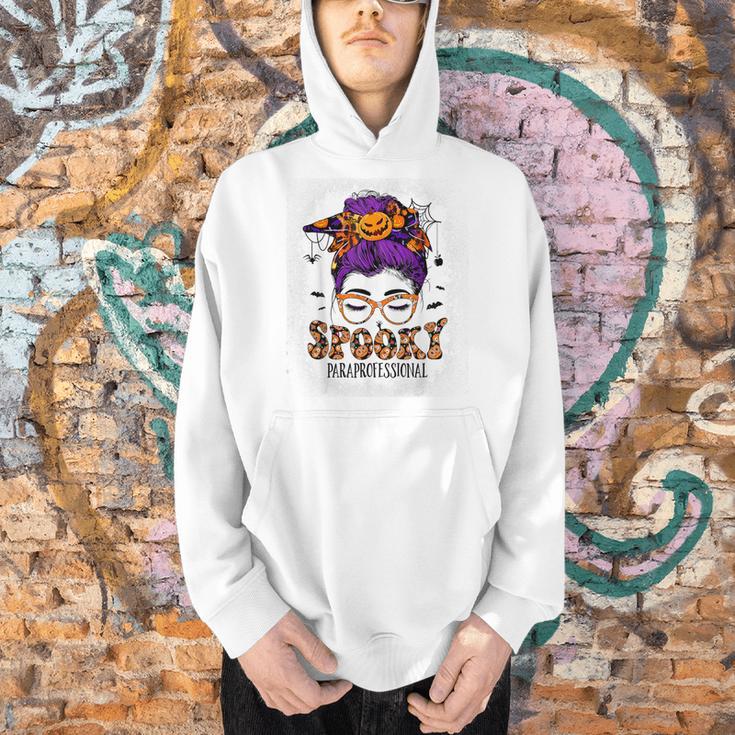 Spooky Paraprofessional Life Halloween Messy Bun Teacher For Men Women Men Hoodie, gift for family, gift for coworker Spooky Paraprofessional Life Halloween Messy Bun Teacher For Men Women Men Hoodie, gift for family, gift for coworker