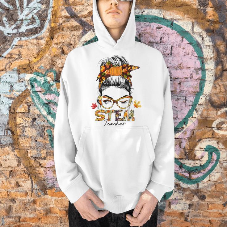 STEM Teacher Messy Bun Fall Vibes Autumn Thanksgiving Men Women Men Hoodie, gift for family, gift for coworker STEM Teacher Messy Bun Fall Vibes Autumn Thanksgiving Men Women Men Hoodie, gift for family, gift for coworker