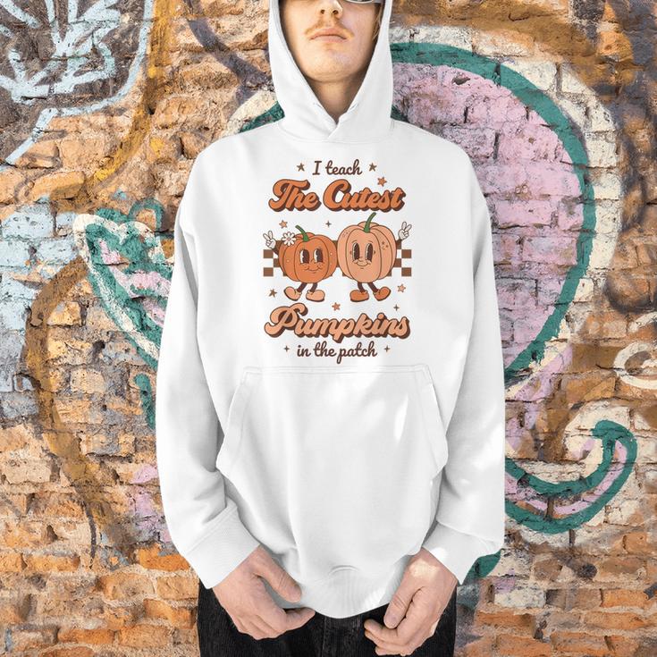 I Teach The Cutest Pumpkins In The Patch Retro Teacher Fall Men Hoodie, gift for family, gift for coworker
