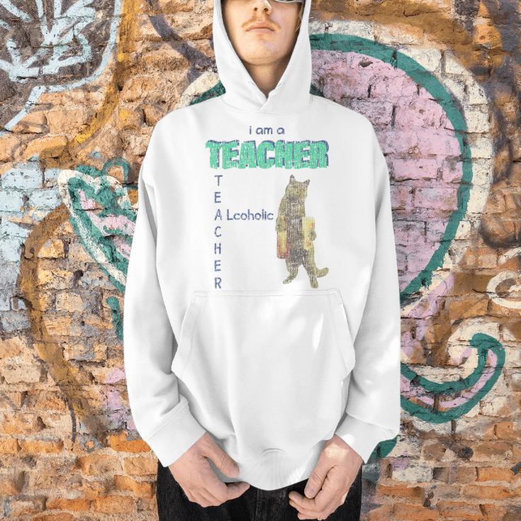 I Am A Teacher Alcoholic Cat Beer Feline Men Women Men Hoodie, gift for family, gift for coworker I Am A Teacher Alcoholic Cat Beer Feline Men Women Men Hoodie, gift for family, gift for coworker