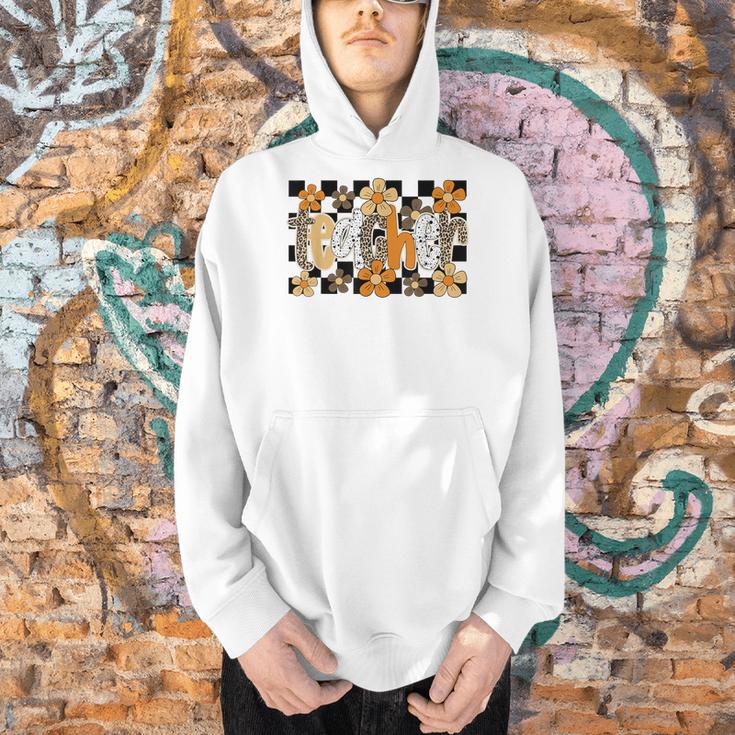 Teacher Appreciation Boho Floral Leopard Checkered Men Hoodie, gift for family, gift for coworker Teacher Appreciation Boho Floral Leopard Checkered Men Hoodie, gift for family, gift for coworker