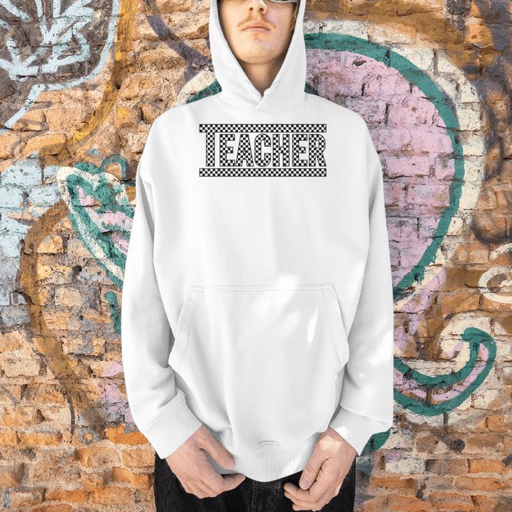 Teacher Checkered Racing Teacher Appreciation Men Women Men Hoodie, gift for family, gift for coworker