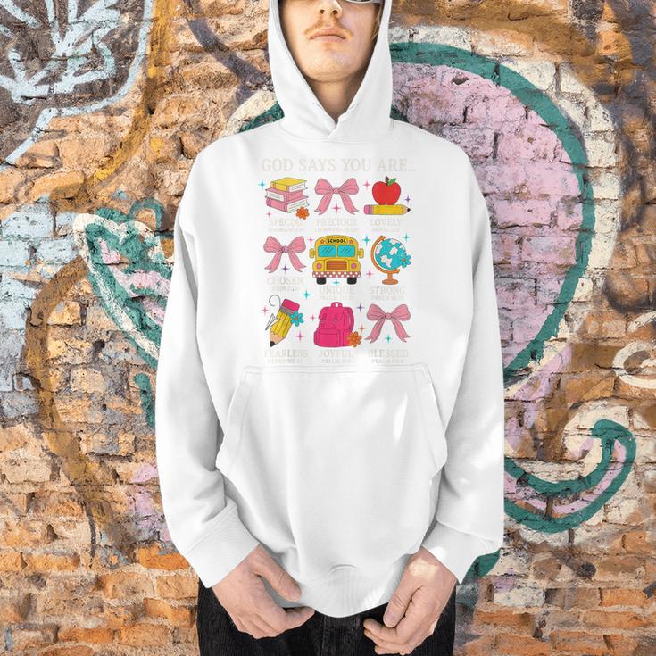 Teacher Christian God Says I Am Faith Religious Bible Verse Men Hoodie, gift for family, gift for coworker