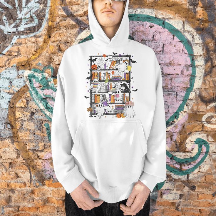 Teacher Library Ghost Reading Book Halloween Cat Men Hoodie, gift for family, gift for coworker Teacher Library Ghost Reading Book Halloween Cat Men Hoodie, gift for family, gift for coworker