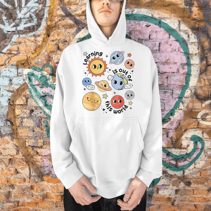 Teacher Space Science Learning Is Out Of World Solar System Men Hoodie, Science Teacher Hoodies, gift for family, gift for coworker