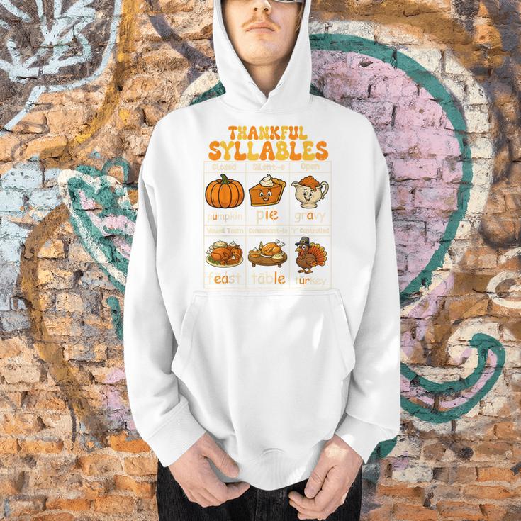 Thankful Syllables Teacher Thanksgiving Educational Kids Men Hoodie, gift for family, gift for coworker Thankful Syllables Teacher Thanksgiving Educational Kids Men Hoodie, gift for family, gift for coworker