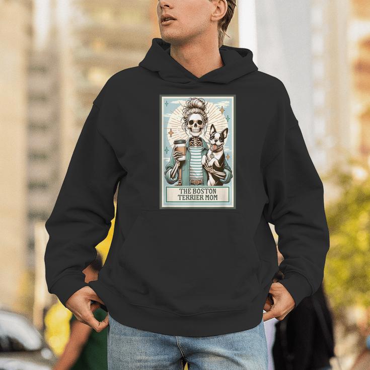 The Boston Terrier Mom Skeleton Spooky Season Halloween Men Hoodie, Boston Terrier Mom Hoodies, Boston Terrier Halloween Hoodies, funny gift