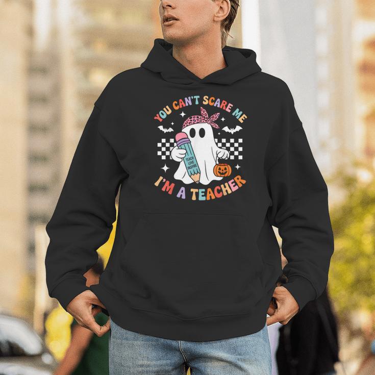 You Can't Scare Me I'm A Teacher Ghost Happy Halloween Men Hoodie, funny gift