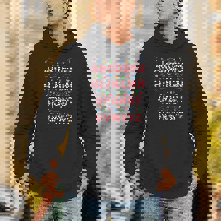 Christmas Alphabet Candy Cane Teachers Students Candy Cane For Men Women Kids Men Hoodie, funny gift