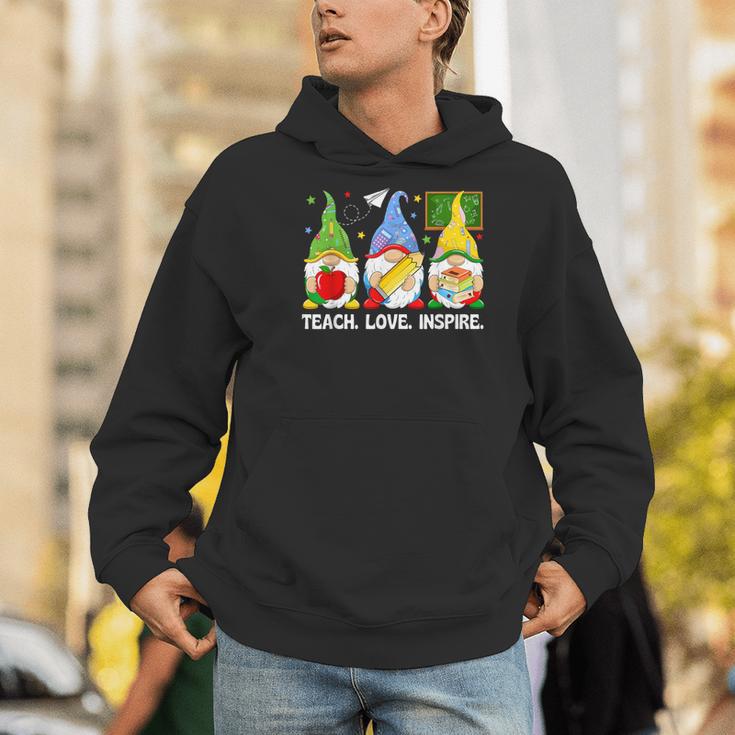 Cute Gnomes Teach Love And Inspire Back To School Teacher Men Hoodie, funny gift Cute Gnomes Teach Love And Inspire Back To School Teacher Men Hoodie, funny gift