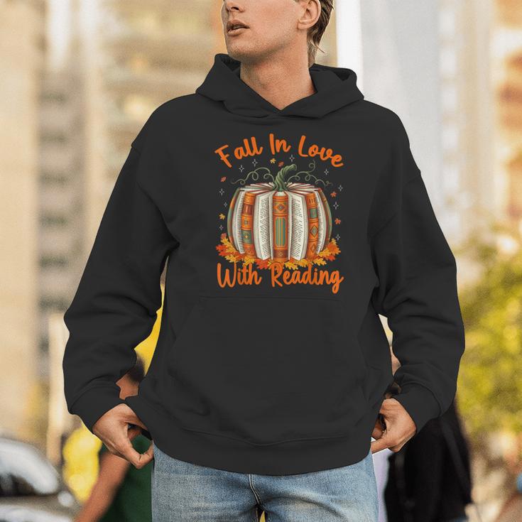 Fall In Love With Reading Pumpkin Autumn Librarians Teacher Men Hoodie, funny gift Fall In Love With Reading Pumpkin Autumn Librarians Teacher Men Hoodie, funny gift