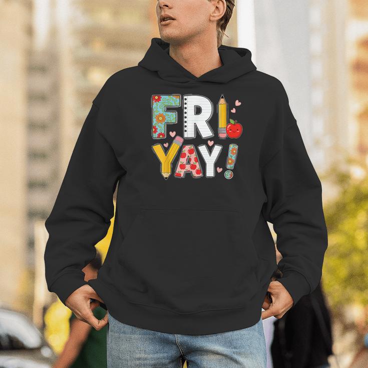 Fri Yay Teacher Happy Friday Friyay Weekend Back To School Men Hoodie, funny gift
