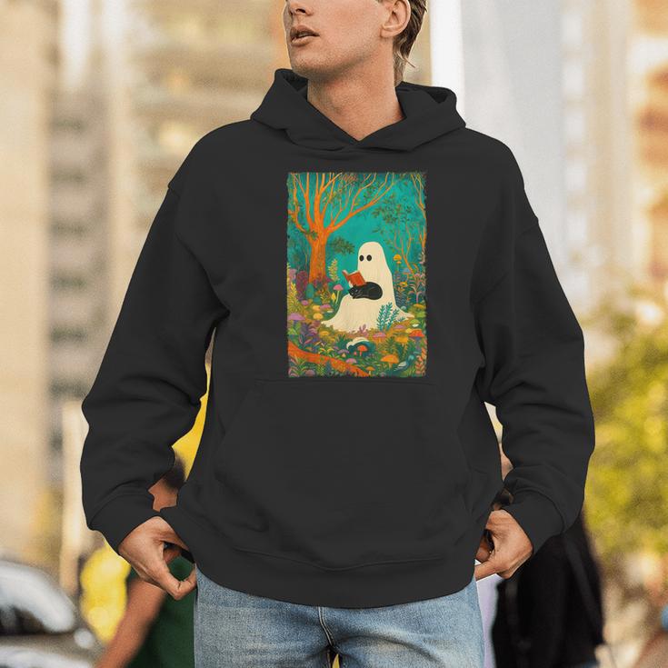 Groovy Ghost Reading Book Cat Halloween Ghost Teacher Men Hoodie, Groovy Teacher Hoodies, funny gift Groovy Ghost Reading Book Cat Halloween Ghost Teacher Men Hoodie, Groovy Teacher Hoodies, funny gift