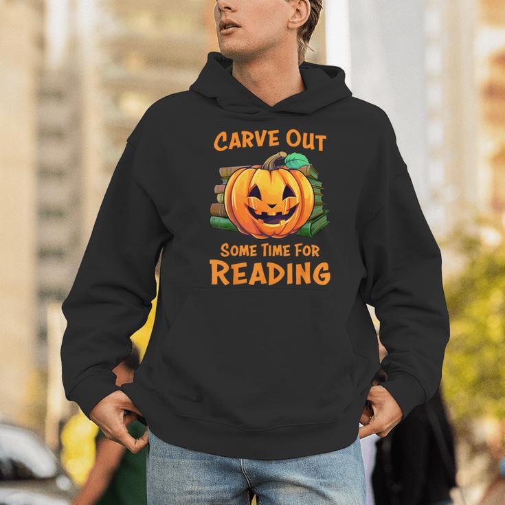 Halloween Teacher Librarian Pumpkin Reading Books Men Women Kids Men Hoodie, funny gift