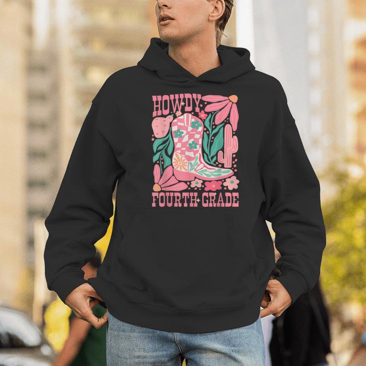 Howdy Fourth Grade Western 4th Grade Teacher Cowboy Cowgirl Men Hoodie, 4th Grade Teacher Hoodies, funny gift