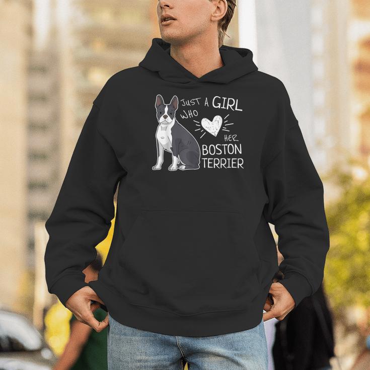 Just A Girl Who Loves Her Boston Terrier Puppy Love Men Hoodie, funny gift