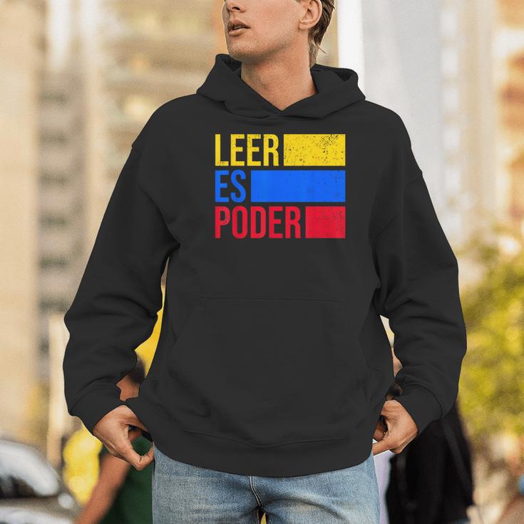 Leer Es Poder Colombian Spanish Teacher Maestra Colombia Men Hoodie, funny gift