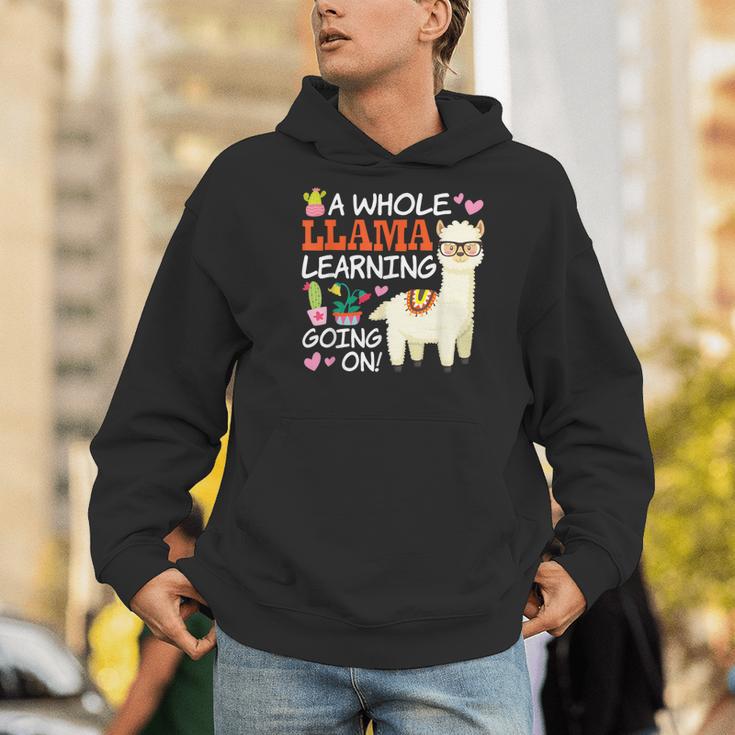 Llama Learning T Shirt Teachers Students Alpaca Lovers Men Hoodie, funny gift