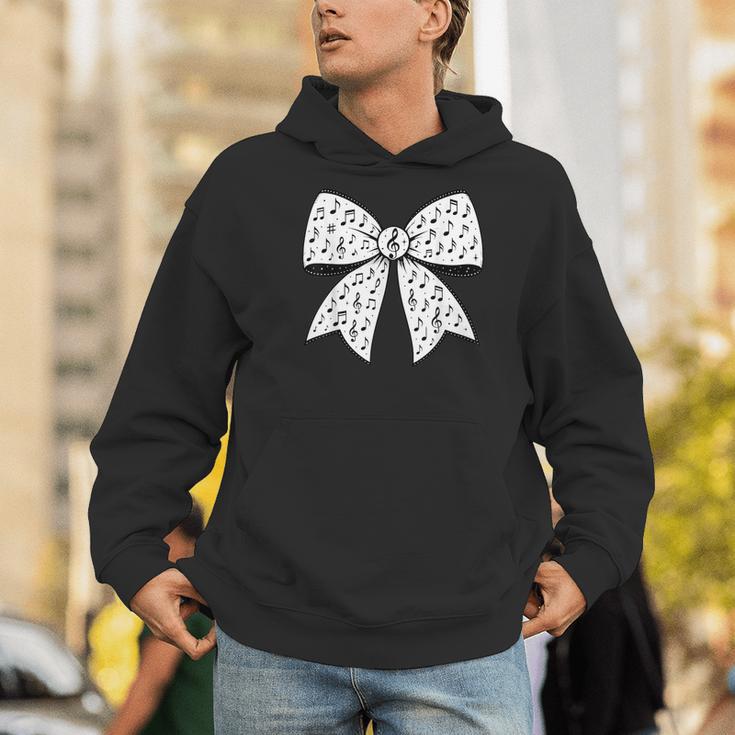 Music Notes Coquette Bow Music Teacher School Musician Band Men Hoodie, funny gift