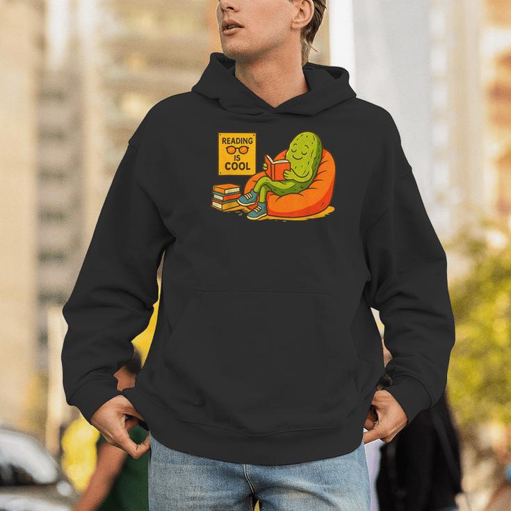 Pickle Reading Books Bookworm Teacher Librarian Kids Retro Men Hoodie, funny gift Pickle Reading Books Bookworm Teacher Librarian Kids Retro Men Hoodie, funny gift