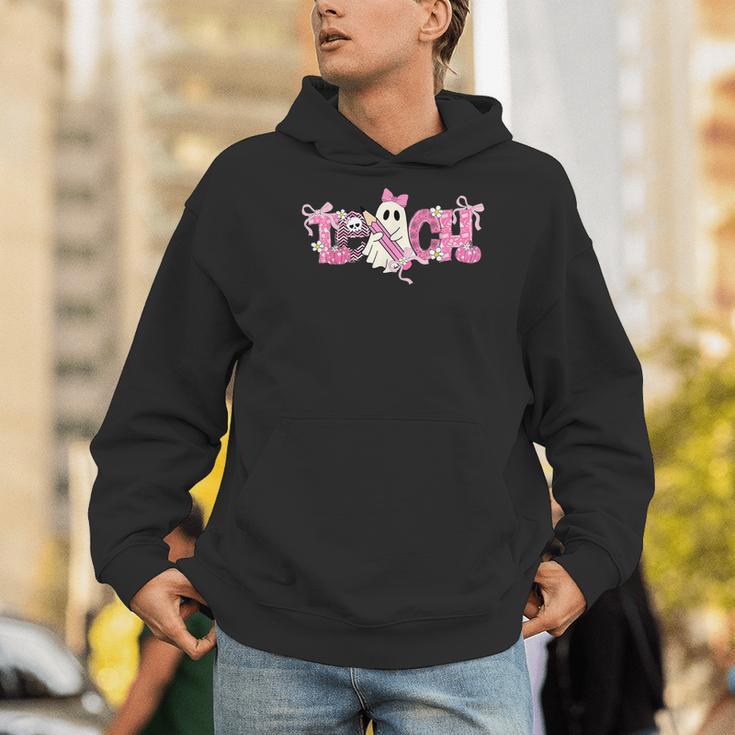 Pink Ghost Teach Halloween Teacher In Spooky Season Men Hoodie, funny gift Pink Ghost Teach Halloween Teacher In Spooky Season Men Hoodie, funny gift