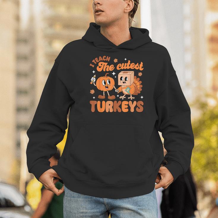 Retro I Teach The Cutest Turkey Thanksgiving Pumpkin Teacher Men Hoodie, funny gift Retro I Teach The Cutest Turkey Thanksgiving Pumpkin Teacher Men Hoodie, funny gift