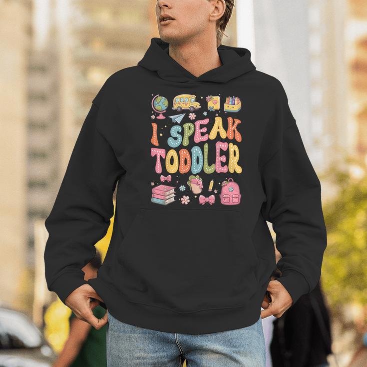 I Speak Toddler Teacher Pre-K Frist Day Back To School Men Hoodie, funny gift