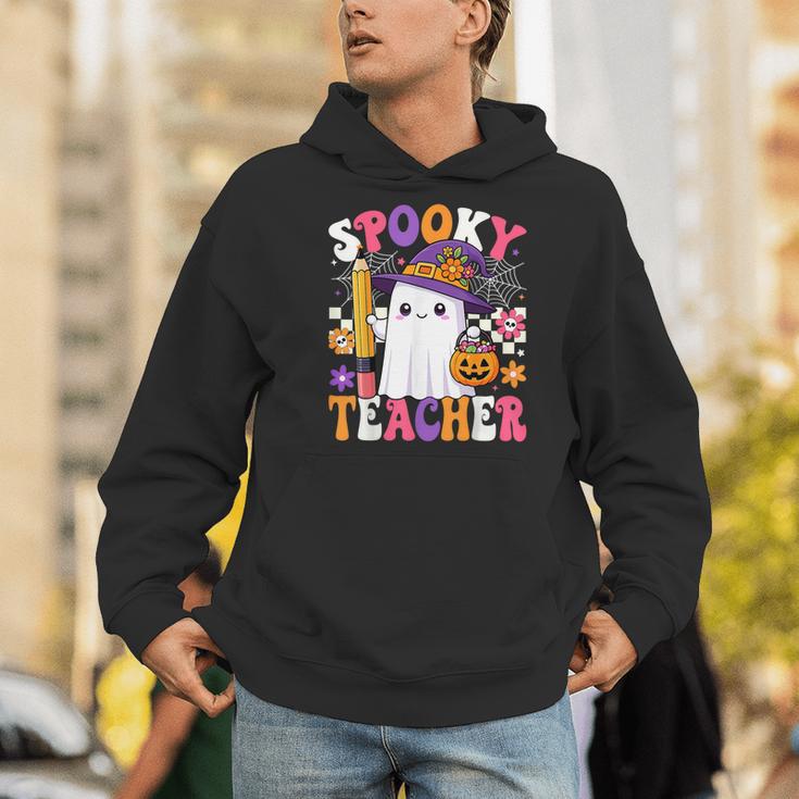 Spooky Teacher Ghost Pencil Teach Halloween Teacher Men Hoodie, funny gift