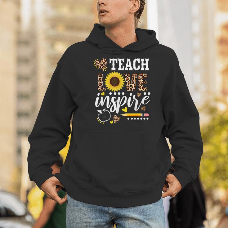 TEACH LOVE INSPIRE Teacher Sunflower Appreciation Men Hoodie, funny gift TEACH LOVE INSPIRE Teacher Sunflower Appreciation Men Hoodie, funny gift