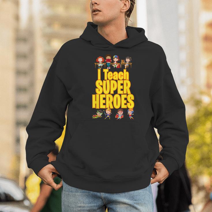 I Teach Super Heroes Comic Book Hero Teacher School Men Hoodie, Super Teacher Hoodies, funny gift