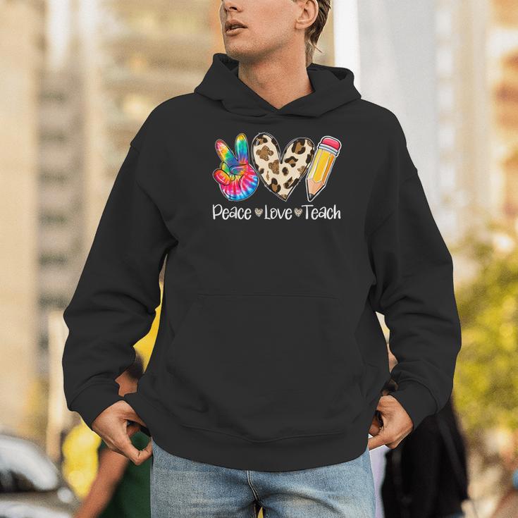 Tie Dye Hippie Peace Love Teach Teacher Appreciation Men Hoodie, funny gift