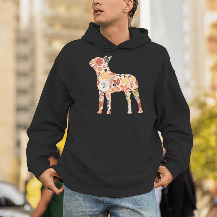 Vintage Floral Boston Terrier For Dog Lover Men Hoodie, funny gift