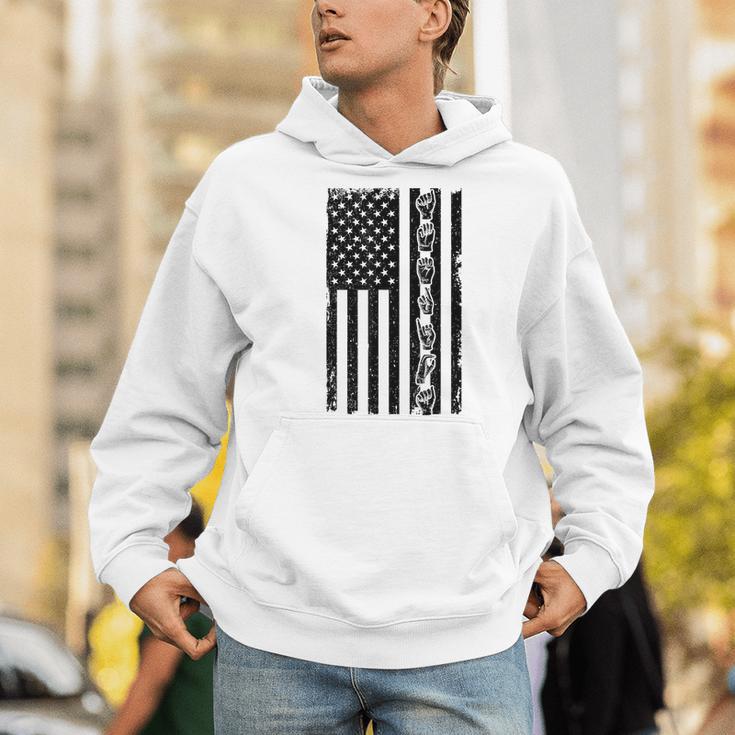 ASL Flag Sign Language Deaf ASL Teacher For Men Women Men Hoodie, funny gift