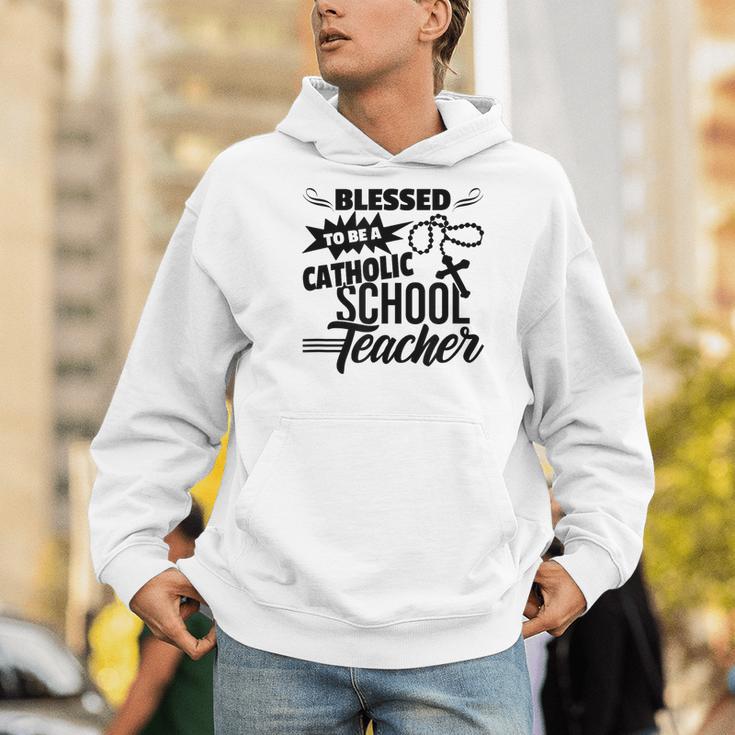 Blessed To Be A Catholic School Teacher Christian Teaching Men Hoodie, funny gift