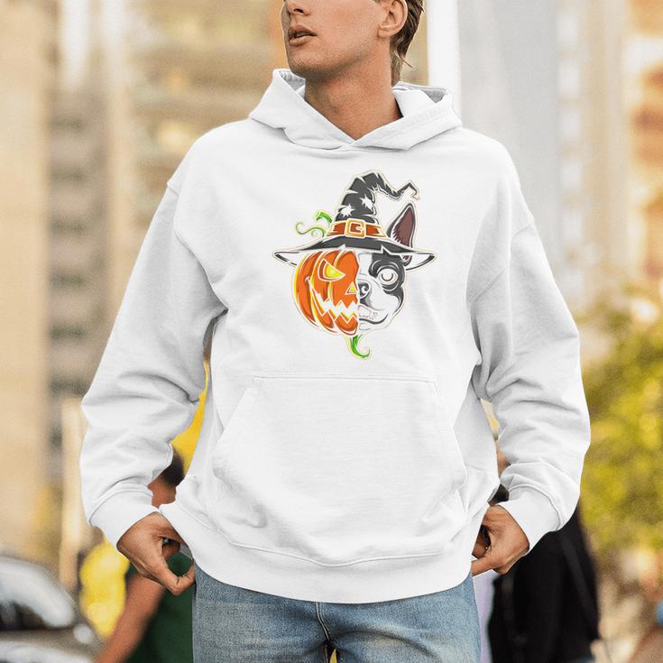 Boston Terrier Pumpkin Jack O Lantern Halloween Men Hoodie, Boston Terrier Halloween Hoodies, funny gift