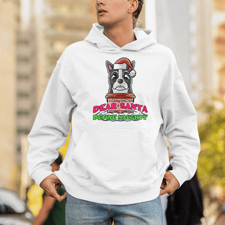 Boston Terrier Santa Claus Christmas Dog Men Hoodie, Boston Terrier Christmas Hoodies, funny gift