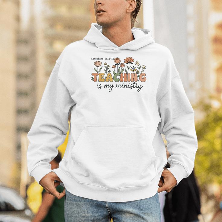 Christian Teacher Teaching Is My Ministry Faith Bible Verse Men Hoodie, funny gift