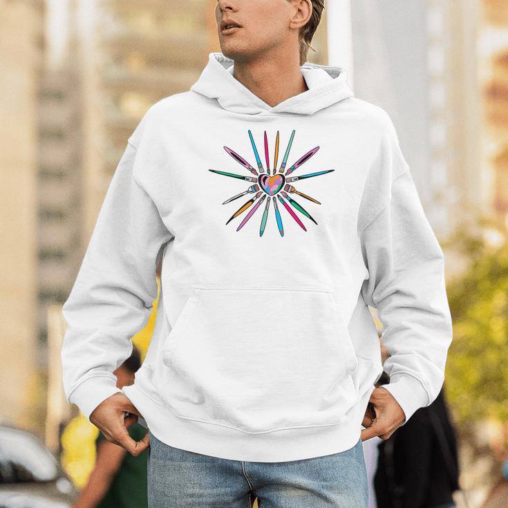 Cool Brush Heart Shape Art Teacher Paint For Artist Painter Men Hoodie, funny gift Cool Brush Heart Shape Art Teacher Paint For Artist Painter Men Hoodie, funny gift