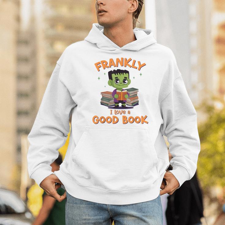Cute Halloween Teacher Librarian Frankenstein Reading Books Men Hoodie, funny gift