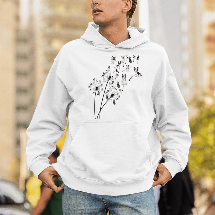 Dandelion Boston Terrier Flower Floral Bostie Tree Men Hoodie, funny gift