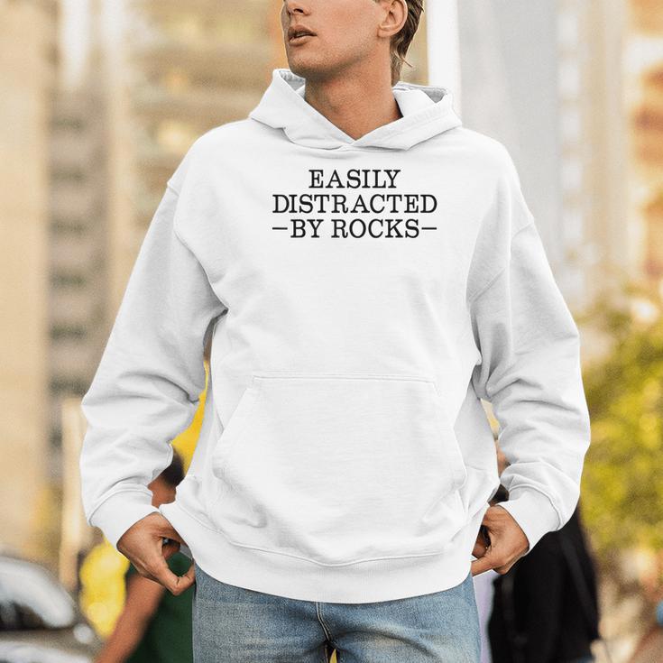 Easily Distracted By Rocks Rock Lover Geology Teacher Men Hoodie, funny gift