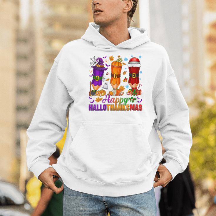 Happy Hallothanksmas Halloween Thanksgiving Pencils Teachers Men Hoodie, funny gift Happy Hallothanksmas Halloween Thanksgiving Pencils Teachers Men Hoodie, funny gift