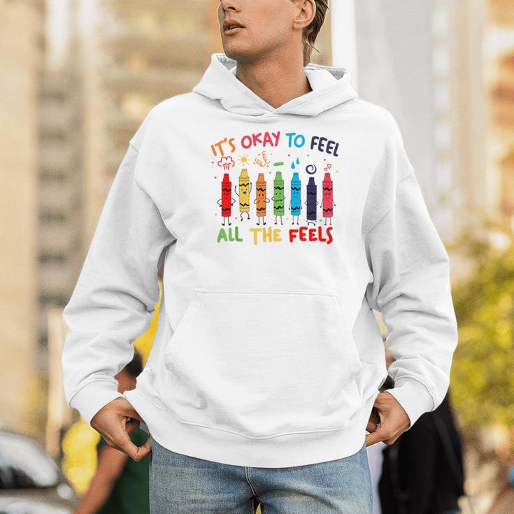 Its Okay To Feel All The Feels Mood Color Crayons Teacher Men Hoodie, funny gift Its Okay To Feel All The Feels Mood Color Crayons Teacher Men Hoodie, funny gift