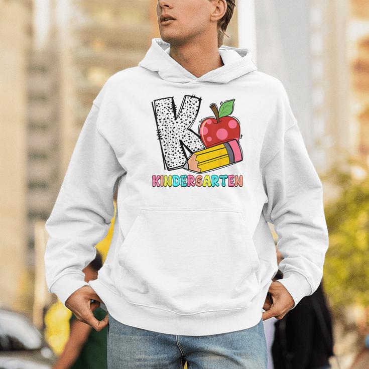 K Is For Kindergarten Teacher Pencil Apple Back To School Men Hoodie, funny gift K Is For Kindergarten Teacher Pencil Apple Back To School Men Hoodie, funny gift