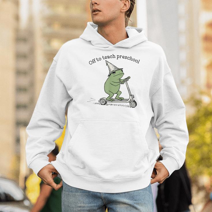 Pre K Grade Teacher Frog Back To School Preschool Men Hoodie, funny gift