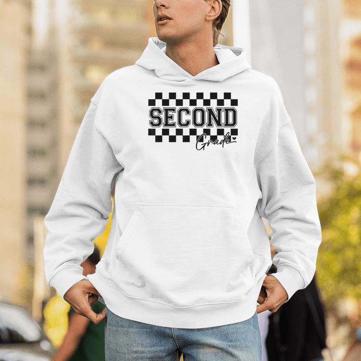 Second Grade Checkered Teacher 1st Day Back To School Women Men Hoodie, funny gift