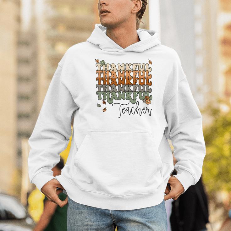 Thankful Teacher Thanksgiving Fall Pumpkin Turkey Men Hoodie, funny gift