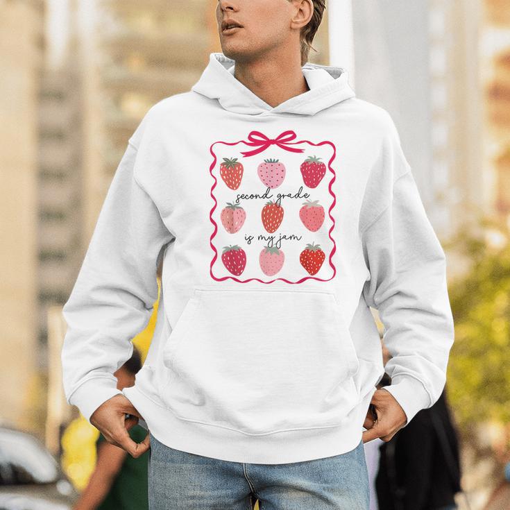 Women Second Grade Is My Jam Strawberry First Kids Teacher Men Hoodie, First Grade Teacher Hoodies, funny gift