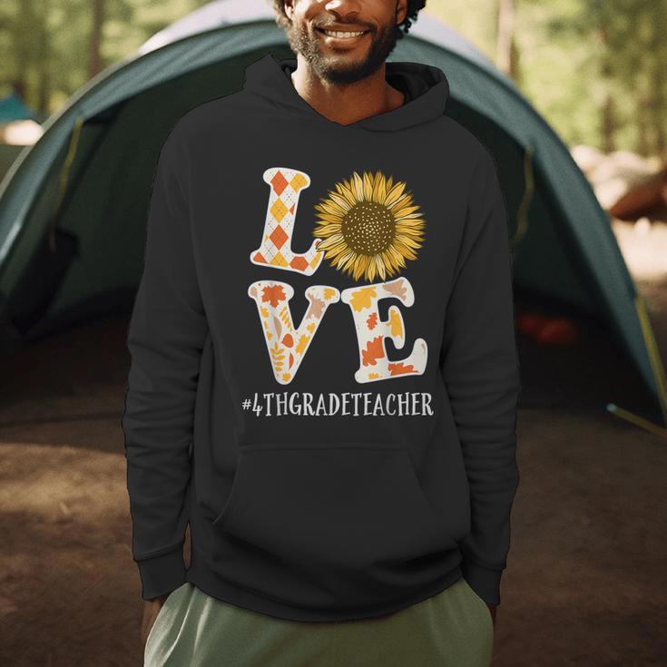4th Grade Teacher Love Autumn Fall Sunflower Appreciation Men Hoodie, novelty gifts, funny gifts
